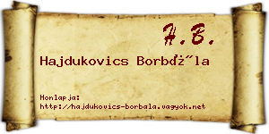 Hajdukovics Borbála névjegykártya
